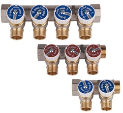 Коллектор Icma  c вентилями регулировочными 3/4" x 1/2" x 3 выхода - фото 26823