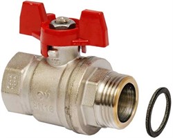 Кран шаровый Oventrop с плоским уплотнением (бабочка) G3/4" ВР х G1" НР - фото 28541