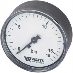 Манометр аксиальный Watts, размер 1/4", ф 80 мм, 0-16 бар - фото 30845