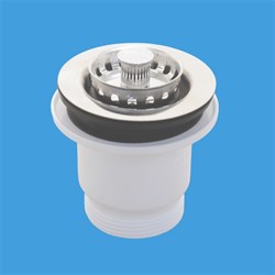 Выпуск для сифона McALPINE 1 1/2" с нержавеющей решеткой D=70мм (MRSKW3) - фото 37396