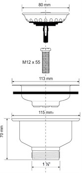 Выпуск для мойки McALPINE 1 1/2" с нержавеющей решеткой D=113мм (MRSKW7ST) - фото 37404