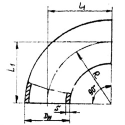 Отвод стальной крутоизогнутый бесшовный 90гр Дн 273х6,0 (Ду 250) под приварку ГОСТ 17375-2001 - фото 41792