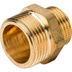 Ниппель переходной НН латунный Stout 3/4" x 1/2" - фото 46737