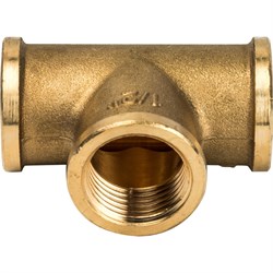 Тройник ВВ латунный Stout 3/8" - фото 47598