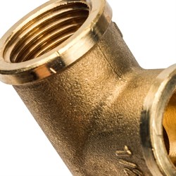 Тройник ВВ латунный Stout 3/8" - фото 47600