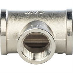 Тройник переходной ВВ никелированный Stout 3/4" x 1/2" x 3/4" - фото 47689