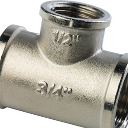 Тройник переходной ВВ никелированный Stout 3/4" x 1/2" x 3/4" - фото 47691