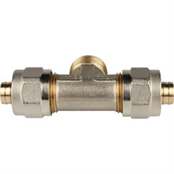 Тройник НР обжимной для мeталлопластиковых труб Stout 16 x 1/2" - фото 49208