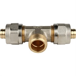 Тройник НР обжимной для мeталлопластиковых труб Stout 32 x 1" - фото 49259