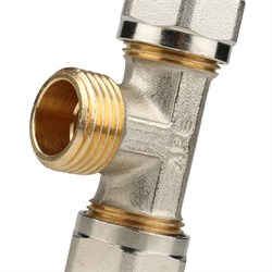 Тройник НР обжимной для мeталлопластиковых труб Stout 32 x 1" - фото 49262