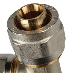 Тройник редукционный обжимной для мeталлопластиковых труб Stout 20 x 16 x 20 - фото 49356