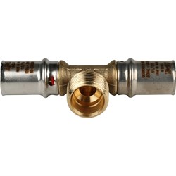 Тройник НР пресс для мeталлопластиковых труб Stout 20 x 1/2" - фото 50520