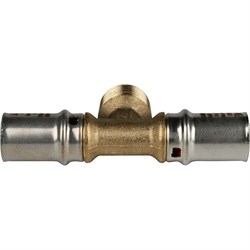 Тройник НР пресс для мeталлопластиковых труб Stout 26 x 3/4" - фото 50533