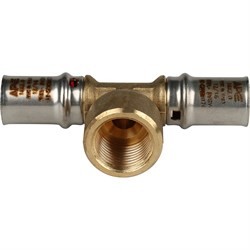 Тройник ВР пресс для мeталлопластиковых труб Stout 20 x 1/2" - фото 50549