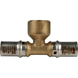Тройник ВР пресс для мeталлопластиковых труб Stout 20 x 1/2" - фото 50551