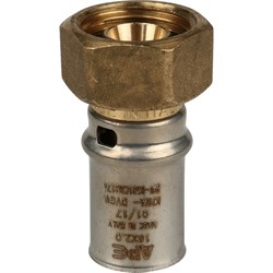 Муфта с накидной гайкой пресс для мeталлопластиковых труб Stout 20 x 1/2" - фото 50751