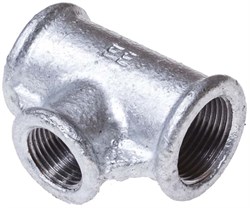 Тройник ЕЕ переходной ВР 3/4" х 1/4" х 3/4", оцинкованный - фото 59378