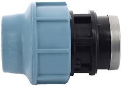 Муфта компрессионная для ПНД труб пластиковая Unidelta ВР 63" х 1 1/2" - фото 61190