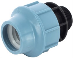 Муфта компрессионная для ПНД труб пластиковая Unidelta НР 63 х 2 1/2" - фото 61269
