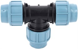 Тройник редукционный компрессионный для ПНД труб пластиковый Unidelta 32 x 25 x 32 - фото 61318