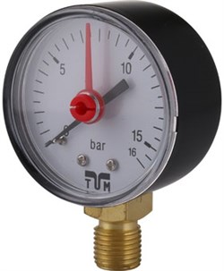 Фильтр промывной Tiemme 3/4", латунная колба, манометр, сгоны - фото 67525
