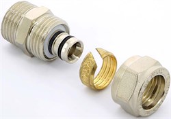 Муфта НР обжимная для мeталлопластиковых труб Uni-Fitt 16 x 1/2" - фото 68927