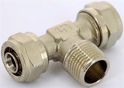 Тройник НР обжимной для мeталлопластиковых труб Uni-Fitt 20 x 1/2" - фото 70268