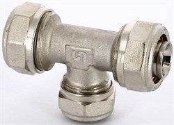 Тройник редукционный обжимной для мeталлопластиковых труб Uni-Fitt 26 x 16 x 26 - фото 70320