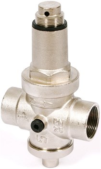 Редуктор давления Uni-fitt 1 1/4", под аксиальный манометр, никелированный - фото 70530