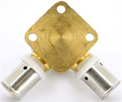 Водорозетка проходная пресс для мeталлопластиковых труб Uni-Fitt 16 x 1/2" (H=52mm) - фото 75040