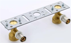Водорозетка двойная на планкеВР пресс для мeталлопластиковых труб Uni-Fitt 20 x 1/2" - фото 75068