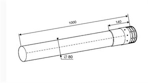 Protherm Труба раздельная с корзинкой 80 мм - 1 м