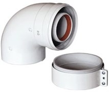 Baxi Отвод 90° коаксиальный ф 60/100 мм, с муфтой, KHG 714101410