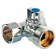 Кран шаровый Valtec проходной для подключ сантехприб, хромиров, НР-НР-ВР 1/2"х3/4"х1/2"