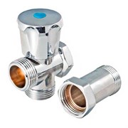 Вентиль-тройник Valtec для подключ сантехприб, хромиров, с удлинителем, ВР-НР-НР 3/4"х3/4"х3/4"