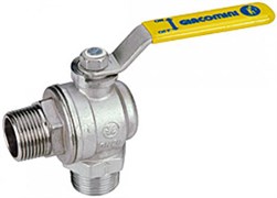 Кран шаровый газовый Giacomini угловой R782L Ду 20 НР/НР (ручка)