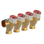 Коллектор Giaсomini c вентилями регулировочными 3/4" (Вр-Нр), 2 выхода x 1/2" НР
