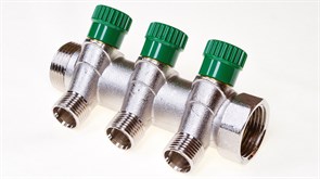 Коллектор Comisa c вентилями регулировочными 1" x 1/2" x 3 выхода