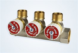 Коллектор Icma  c вентилями регулировочными 3/4" x 1/2" x 2 выхода