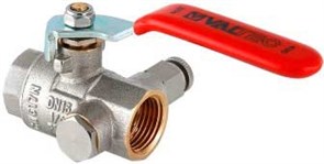 Кран шаровый Valtec с дренажем и воздухоотводчиком ВВ (ручка) 3/4"
