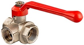 Кран шаровый Valtec трехходовой тип T, ВР-ВР-ВР (ручка) 3/4&quot;