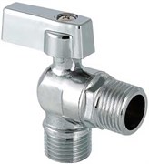 Кран шаровый Valtec угловой для подключения сантехприб, хромиров НН 1/2" х 1/2"
