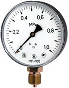 Манометр радиальный ЗТП Минск, размер 1/2", ф 100 мм, 0-25 бар