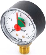 Манометр радиальный Watts с указателем предела, размер 1/4", ф 50 мм, 0-4 бар