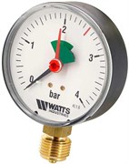 Манометр радиальный Watts с указателем предела, размер 1/2", ф 80 мм, 0-4 бар