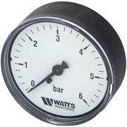 Манометр аксиальный Watts, размер 1/4", ф 50 мм, 0-6 бар