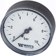 Манометр аксиальный Watts, размер 1/4", ф 63 мм, 0-10 бар