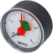 Манометр аксиальный Watts с указателем предела, размер 1/4", ф 50 мм, 0-4 бар