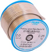 Мягкий припой Felder Cu-Rotin®4, S-Sn97Ag3, ф 2 мм, 250 гр