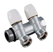 Коллектор Tiemme Maxima (1866K) регулирующий 3/4" (Вр-Нр), 2 выхода x 1/2" HP, под евроконус